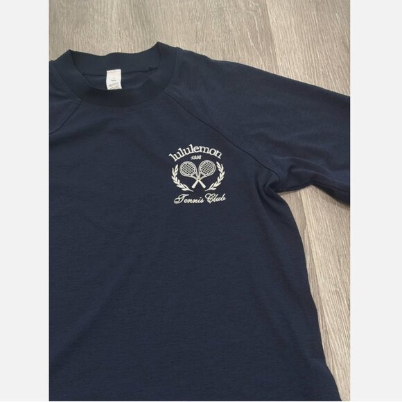 Lululemon Layered Long Sleeve TShirt Tennis Club True Navy Performance 4 - Picture 5 of 8
